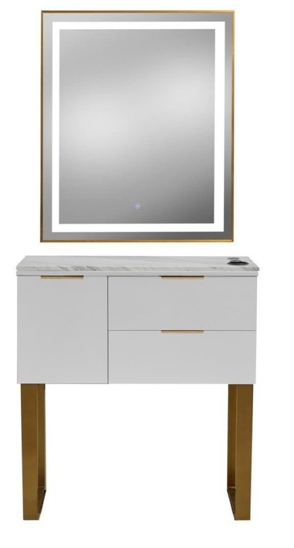 6002-XX Styling Station With Legs Plus LED Mirror