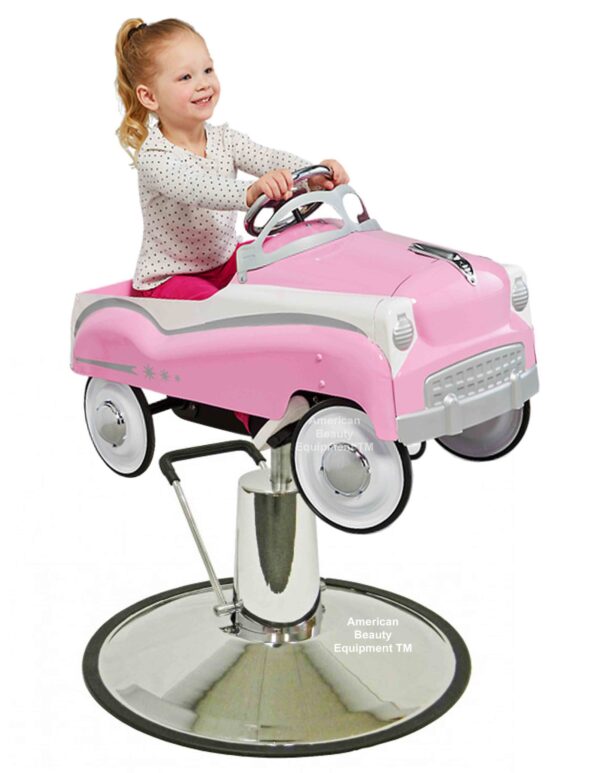 Pink Metal Girls Car Styling Chair For Children's Hair Cuts