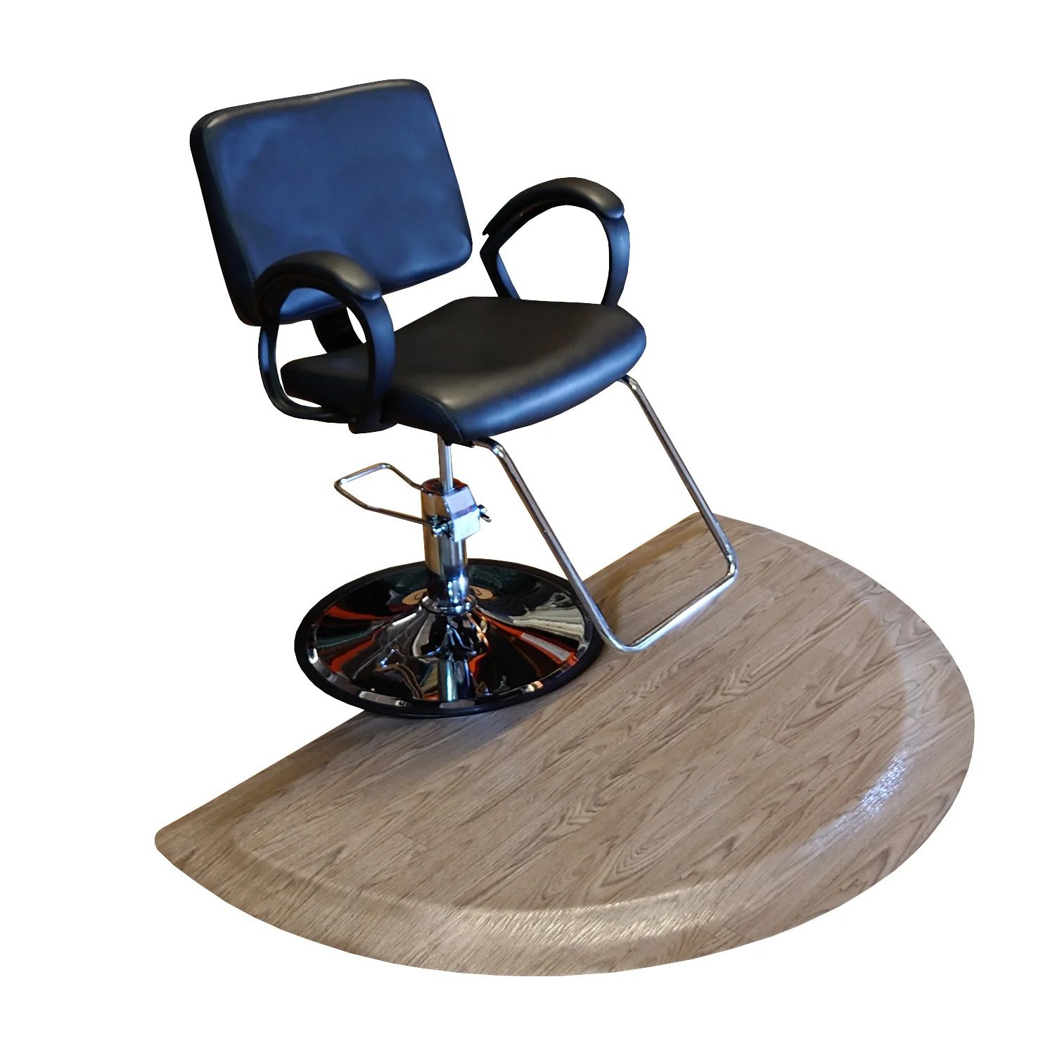 3 X 4.5 Foot Wide Semi Circle Wood Color Salon Mat 3648S - Image 2