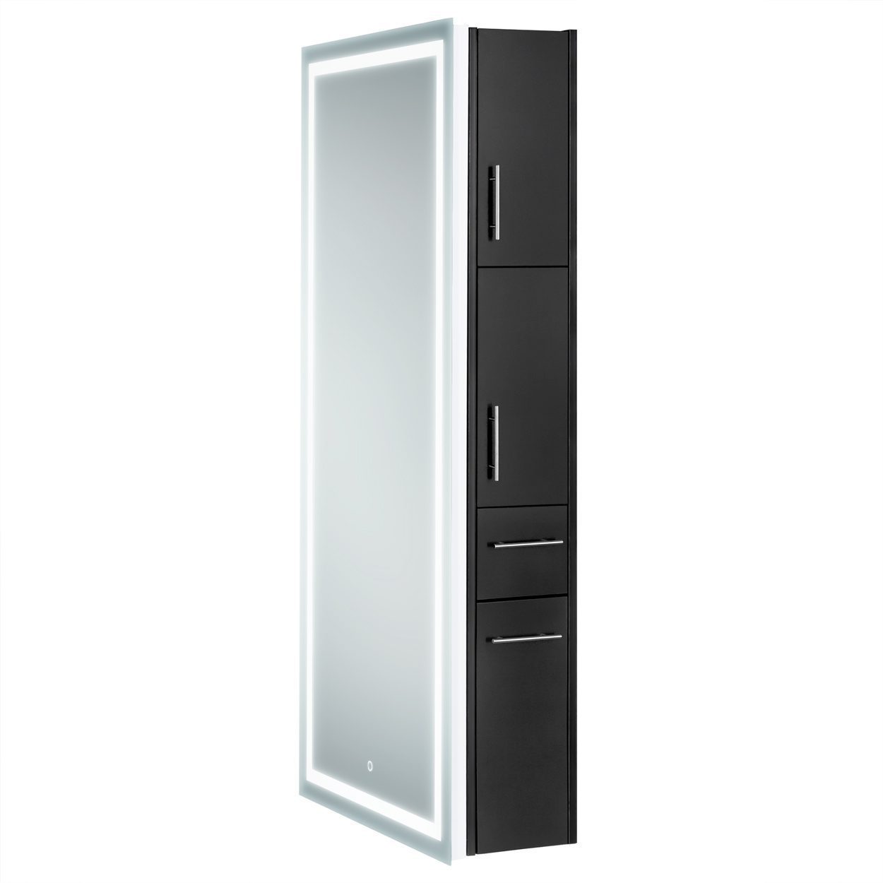 9110 -34 Inch Wide LED Salon Mirror With Cabinet in Black - Image 3