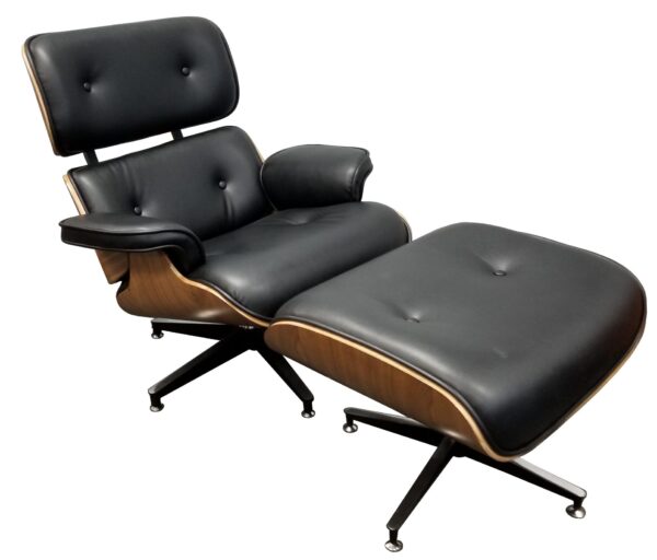 Lounge Relaxing Style Chairs with Footrest Black Finish