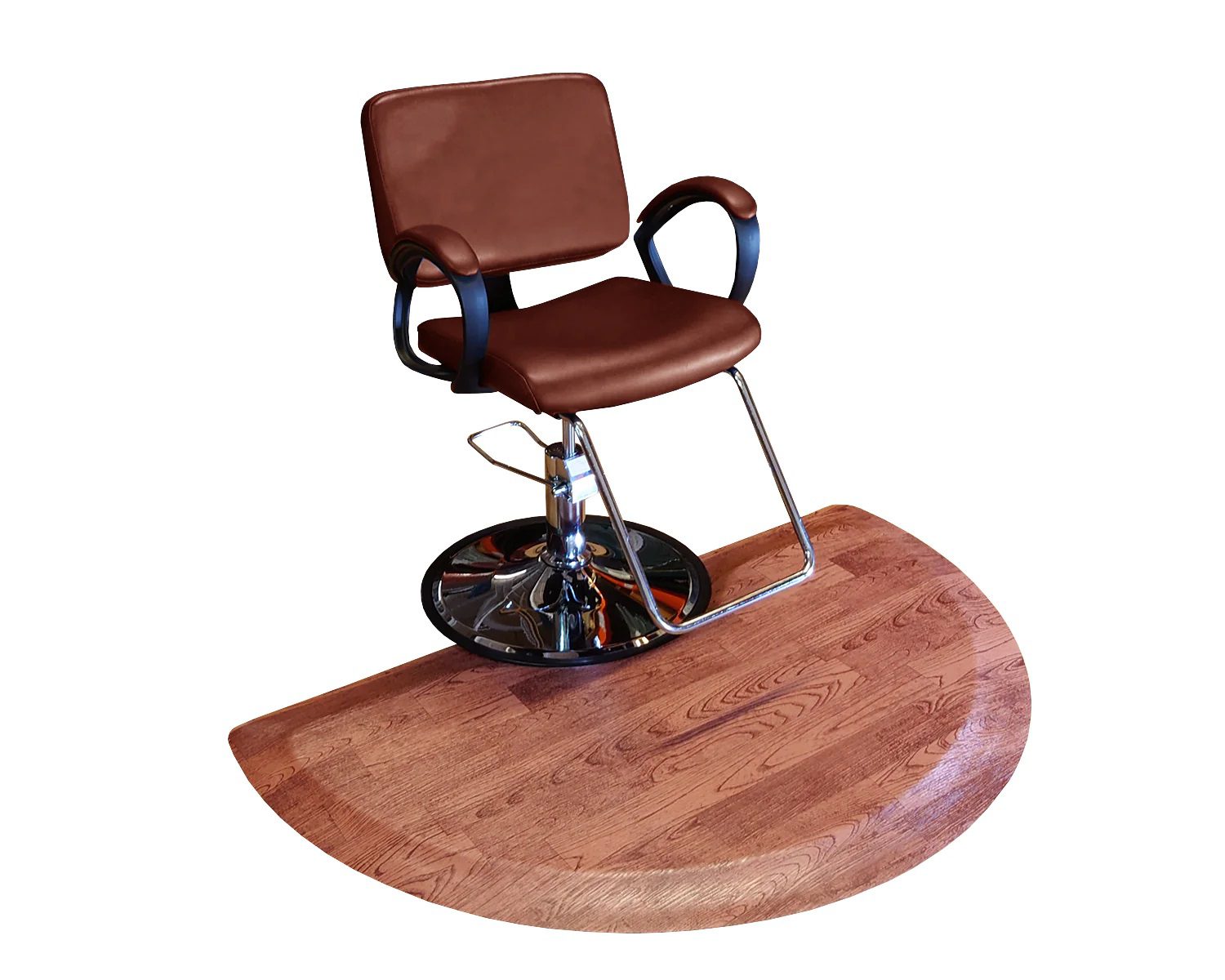 3 X 4.5 Foot Wide Semi Circle Wood Color Salon Mat 3648S