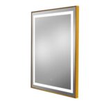 Gold Finish LED Lighted Touch Mirror Rectangle 30"W X 36"H- 9550 +$100.00