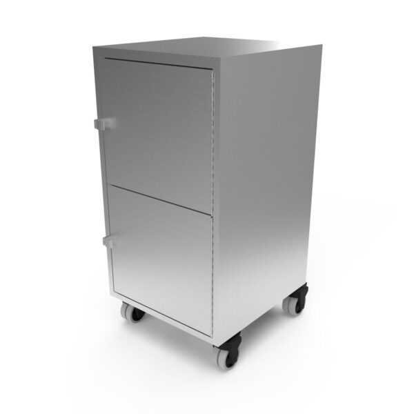2104-18 Stainless Steel Portable Beauty Cart 2 Doors