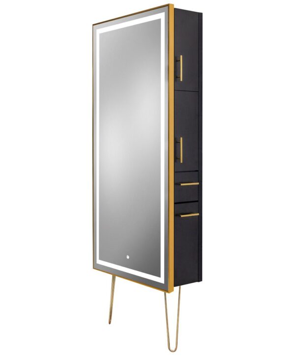 9220 Gold Frame Lighted Styling Station With Legs