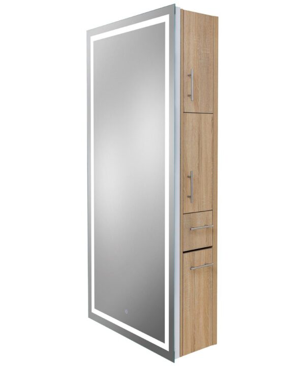 9110 LED Mirror With Beechwood Styling Station