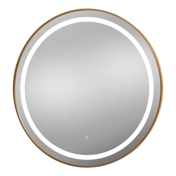 30X36 Gold Frame Round LED Hair Salon Mirror