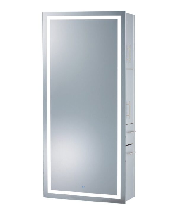 9110 LED Mirror Panel With Station Silver Laminate