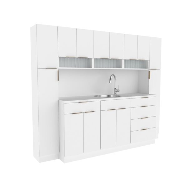 96-Inch-Wide Color Dispensary With Stainless Sink