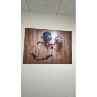 42 x 30 Glass Printed Wall Mounted Kids Playing With Trains