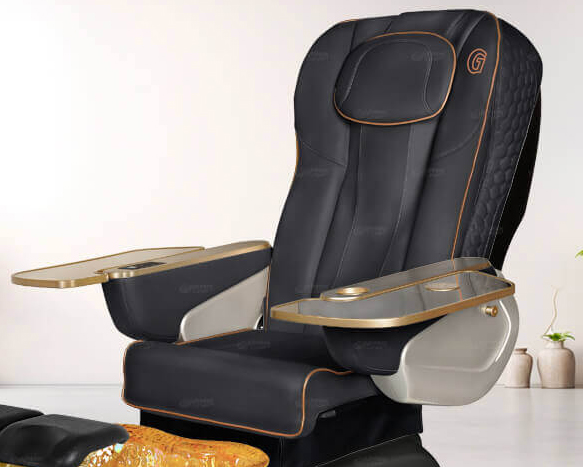 9690 Black With Gold Chair- Free Pillow