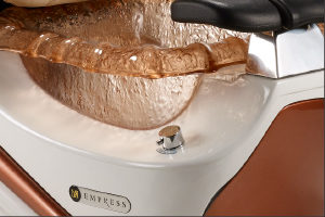 Empress LX White Base With Orange Trim Gold Resin Bowl $0.00