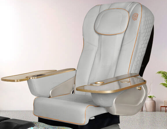 9690 Grey With Gold Chair - Free Pillow